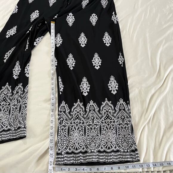 NWT Roz & Ali Plus Size Black Boho Wide Leg Pant Plus Sz 3X Casual Stretch - Picture 9 of 9